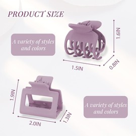 ZEPIQOR Small Hair Clips for Women, Pack of 4 Rectangular Matte Hair Clips with a Width of 1.6 inches and 4 Double Rows with 1.6 in Prongs, Hair Clips for Women, Hair Clips Women