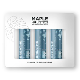 Breathe Essential Oil Roll On - Aromatherapy Essential Oil Roller with Invigorating Essential Oils - Refreshing Essential Oil Blend with Eucalyptus Peppermint Spearmint & Tea Tree Oils (3 Pack)