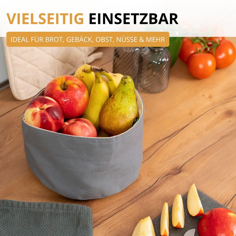 Westmark Round Bread Bag - Fabric Bread Basket for Bread,