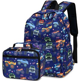 LEDAOU Kids School Backpack with Lunch Box for Boy Girl Toddler BookBag School Bag Preschool Kindergarten Backpack