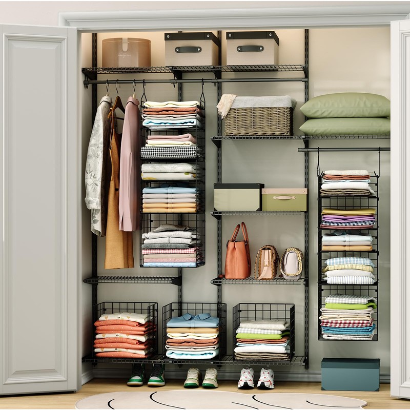 X-cosrack Hanging Closet Organizer and Storage - 5-Tier Closet Storage