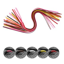 Aventik 30pcs Multi-Color Nymph Worm Body Wrap Skin 3mm*30cm Fly Tying Materials for Caddis Larvae Czech Nymph Scud Lures and More Highly Elastic Realistic and Durable Wrapping Material (Bright)