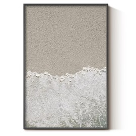 ARPEOTCY Large Framed Canvas Wall Art for Bedroom, 24x36inch, Summer Beach Abstract Art Decor, Sandstone Textured Paintings with Metal Frame, Modern Contemporary Pictures for Living Room
