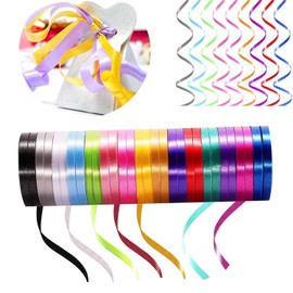 WADY Cinta Rizadora de Regalo, 30 Rollos Cintas Rizadoras de 15 Colores para Manualidades, Listones de Colores, Cintas Brillantes para Envolver Regalos Floristería Bodas Fiestas Festivales Decoración