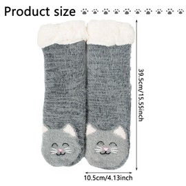 GWAWG Slipper Socks with Grippers for Women,Cat Socks,Christmas Cat Gifts for Cat Lovers