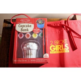 superfectabox 2 Broke Girls TV Show Logo Promo Melissa & Doug Cupcake Bank & Waist Apron