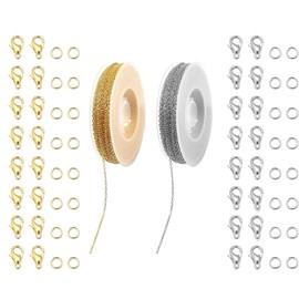 20 Feet Necklace Chains for Jewelry Making, Metal Chain by The Roll with Lobster Clasps and Jump Rings, Silver and Gold Plated Extender Chains for DIY Craft Supplies, Earrings, Bracelets