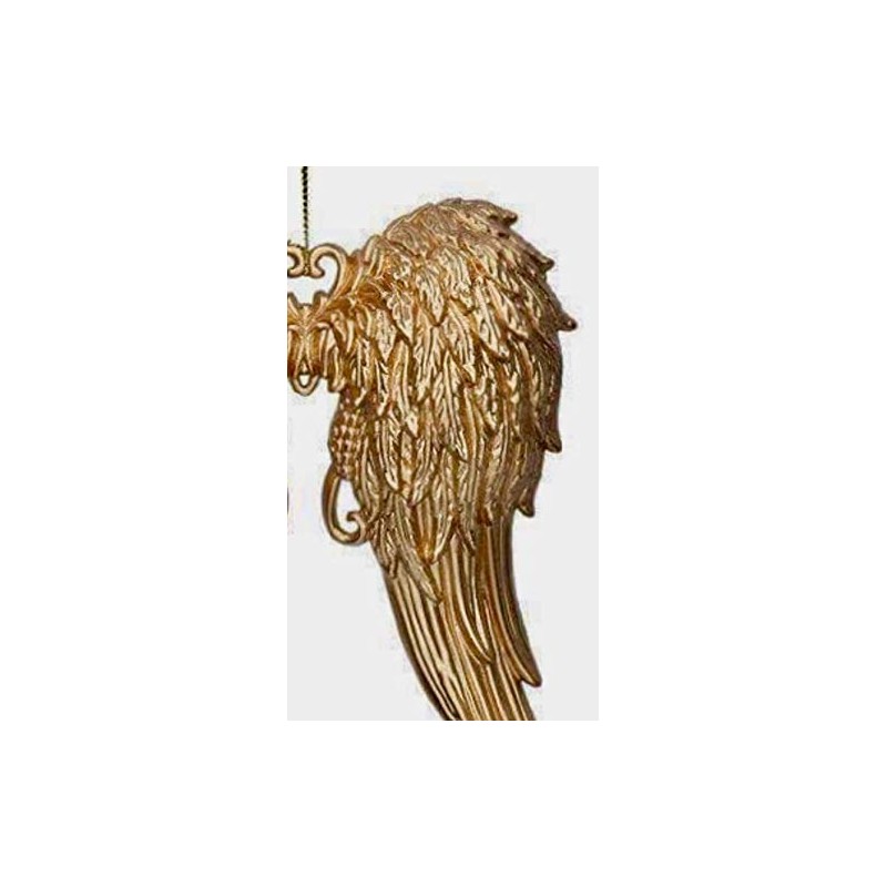 Gisela Graham Antique Gold Angel Wings Hanging Christmas Decoration