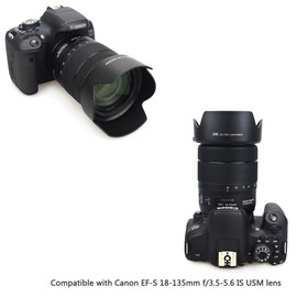 JJC EW-73D Lens Hood Shade for Canon EF-S 18-135mm f/3.5-5.6 is USM Lens, Canon RF 28-70mm F2.8 is STM Lens & RF 24-105mm f/4-7.1 is STM Lens, Lens Protector Replaces Canon EW-73D Hood