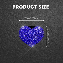 Lyxheth 4PCS Bling Heart Air Vent Clips, Car Air Freshener for Women, Air Fresheners Diffuser Clip Charm, Car Air Conditioning Outlet Clip Decorative Accessory for Women Girls (Blue, Style1)