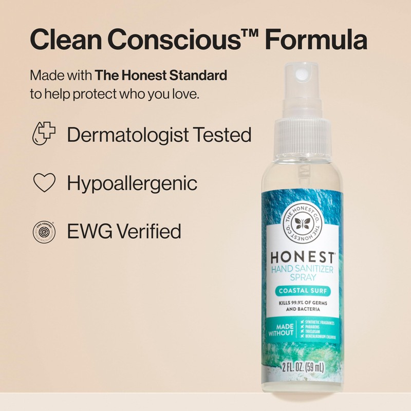 The Honest Company Plant-Based Hand Sanitizer Spray Kills 99.9% of
