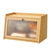 Wieghda Large Farmhouse Bread Box with Window - Natural Wood