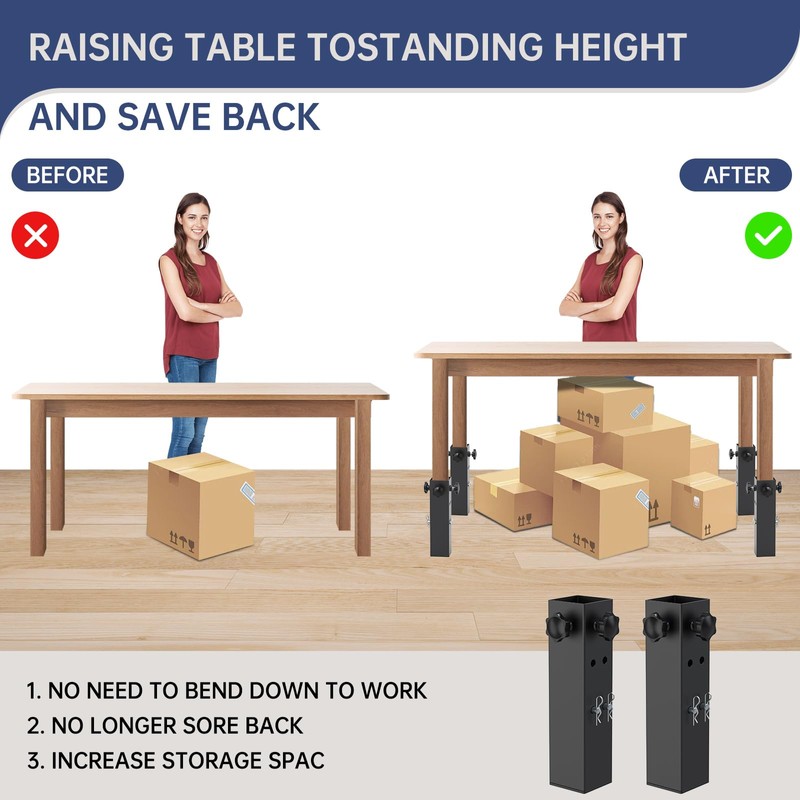 Famiron 4 Pcs Table Leg Extenders for Folding Tables, 4