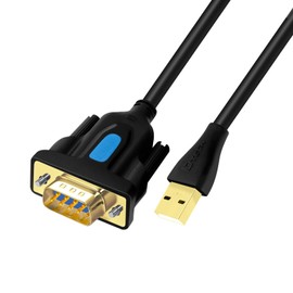 DTECH USB to Serial Adapter DB9 RS232 Cable Prolific Chip PL2303 DB-9 Male Cord 6ft Compatible with Windows 11 10 8 7 Mac Linux for Laptop RS232C Printer Radio