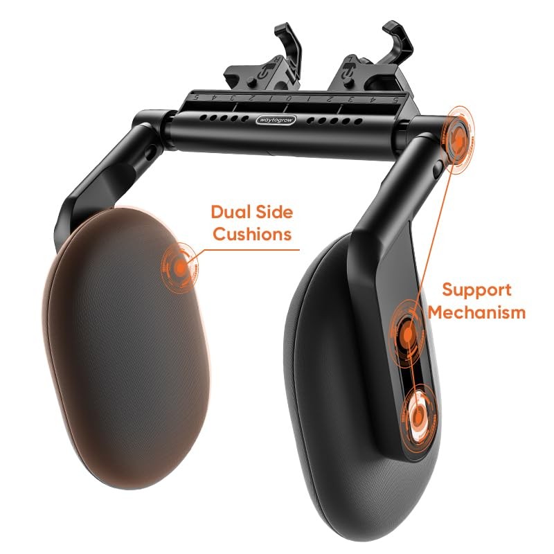 Miosugo Car Seat Headrest Pillow, Adjustable Three-Axis Support Cushion with