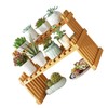 Table Top Bamboo Plant Stand Desktop Flower Shelf Rack for