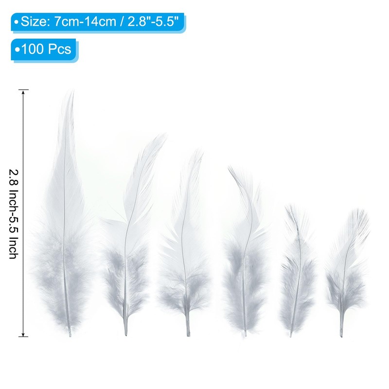 PATIKIL 3-6 Inch Saddle Hackle Rooster Feather, 100 Pcs Bulk