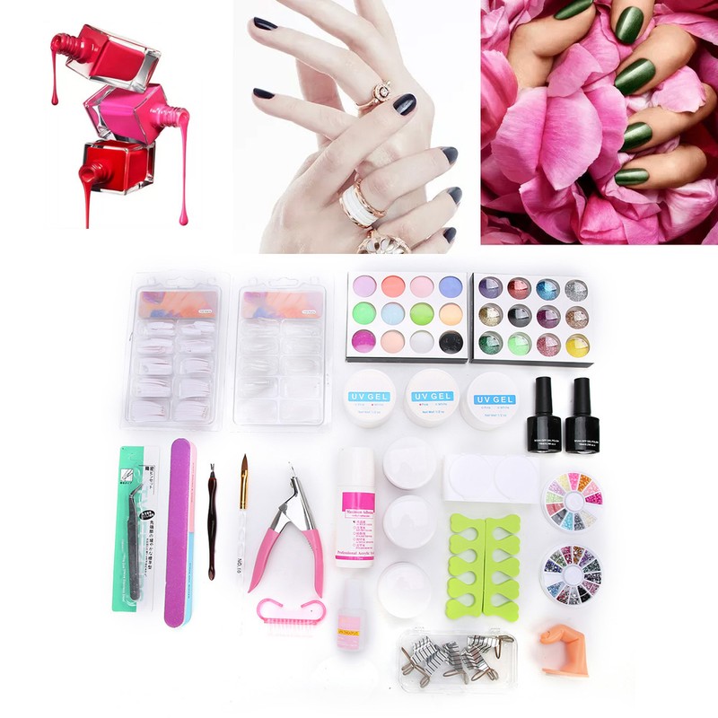 Professional Nail Art Tips Dead Skin Fork Rhinestones Scissors Manicure