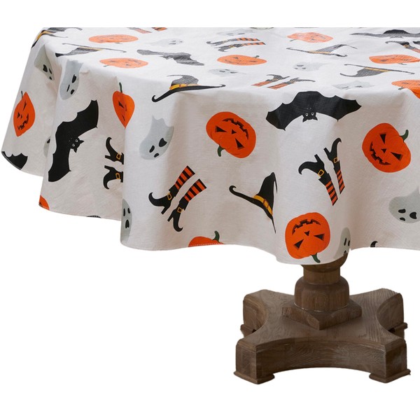 Serafina Home Halloween Vinyl Tablecloth: PEVA Vinyl with Flannel Backing