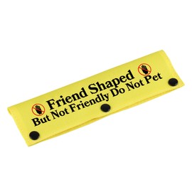 Funny Dog Leash Sleeve Friend Shaped But Not Friendly Dog Leash Wrap Sleeve Alert Tag Pet Birthday Gift (Friend Shaped-YE Sleeve)