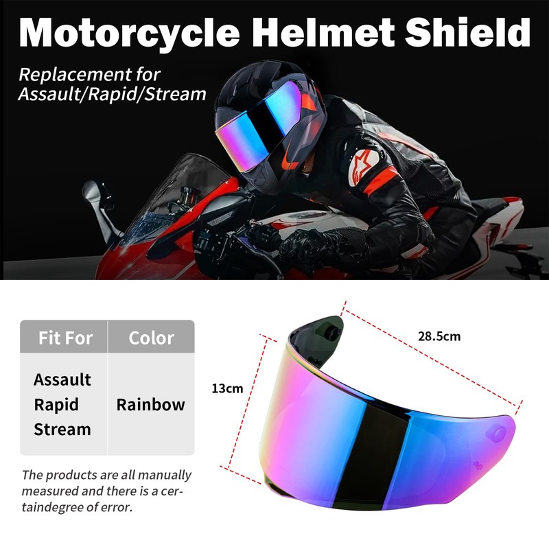 Helmet Shield For Assault/Rapid/Stream Full Face Shield Street Motorcycle Helmet