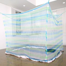 Pine Scented Net Mosquito Net, Made with Korean Fabric, for Indoor Bed, Living Room, Outdoor Camping (Square Type) Mosquito Net (Blue) - Large