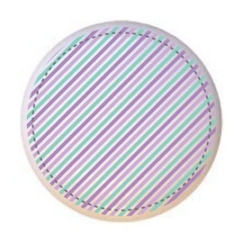 Stripes from the Purple and Aqua Circles Collection - DECORATIVE Glossy CERAMIC Cupboard Cabinet PULLS Dresser Drawer KNOBS