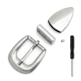 CRAFTMEMORE - Juego de hebilla de cinturón clásico mínima, 3 piezas, 3/4 pulgadas de ancho, diseño atornillado HRBK PT120, Plata antigua, 3/4 Inch