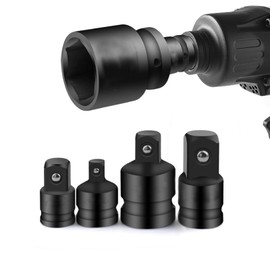 OptiPro Socket Adapter, Conversion Adapter, Impact Socket Adapter, 1/4", 3/8", 1/2" Insertion Angle Conversion Adapter, Work Tool, Electric, Manual, Universal (Set of 4)