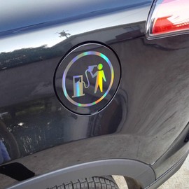 CGEAMDY 2 PCS Fuel Tank Stickers, Funny Gas Tank Cap Stickers, Car Fuel Tank Cap Sticker Reflective, Car Fuel Cap Styling Stickers, Decal Funny Sticker for Decoration Car Vehicle Truck(Laser)