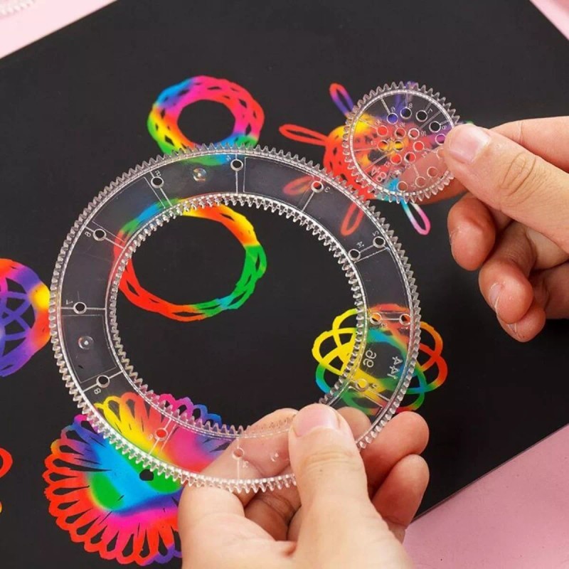 Universo en Linea Set 22 Engranajes Juego Espirógrafo Dibujo Espiral