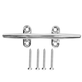 Boat Cleat Open Base Heavy Duty 316 Stainless Steel Boat Dock Cleats with Installation Screws for Marine Boat Dock Deck SS316‑6 Inch