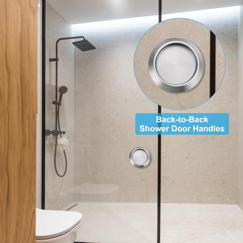 uxcell 2PCS Round Shower Glass Sliding Door Handles, 304 Stainless