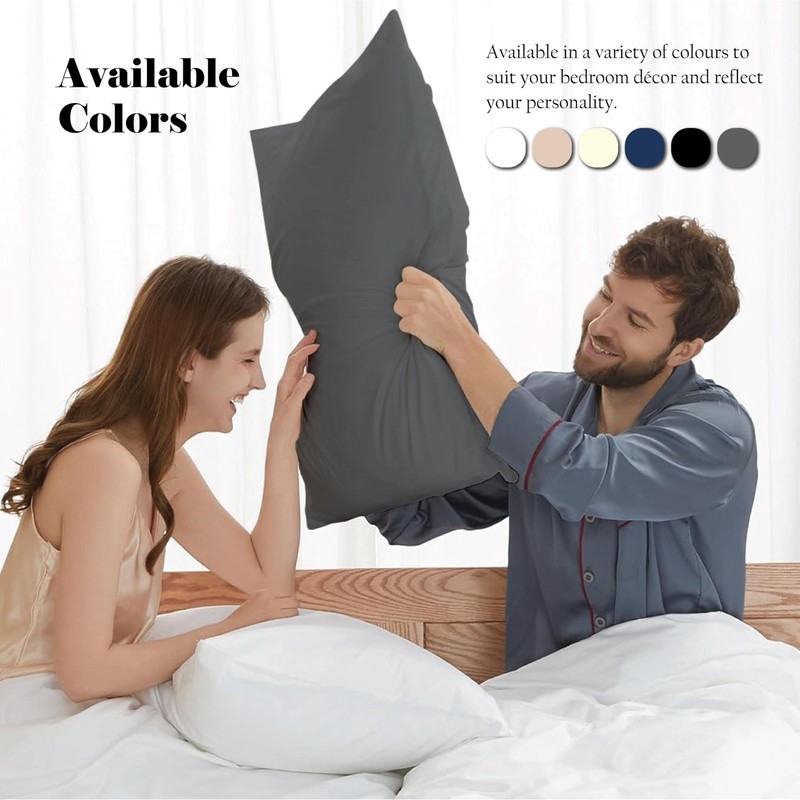 J.Din 100% Egyptian Cotton Charcoal Grey 4 Pack Pillow Cases