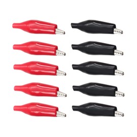 Fielect 10Pcs 3A Alligator Clips Clamps, Crocodile Alligator Jumper Electric Test Clips Helper with Protective Insulation Cover 8mm Jaw Open Red and Black