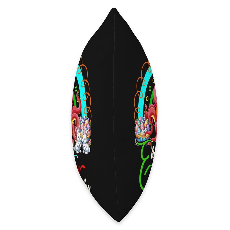 Happy Easter Day Bunny Octopus Chocolate Eggs Basket Rainbow Throw