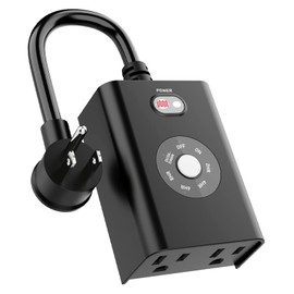 Outdoor Timer for Lights Sensor Dusk to Dawn Timer, Outdoor Light Timer Waterproof Plug in Outlet Light Timer with 2 Grounded Outlets for Holiday Decor, ETL FCC Certified