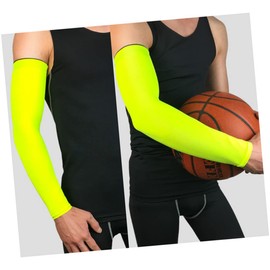 Beavorty 1Pair Elbow Protection Sleeves for Men and Women Stretchy Breathable Sun Protection Elbow Guards Sports Elbow Pads Fluorescent Green