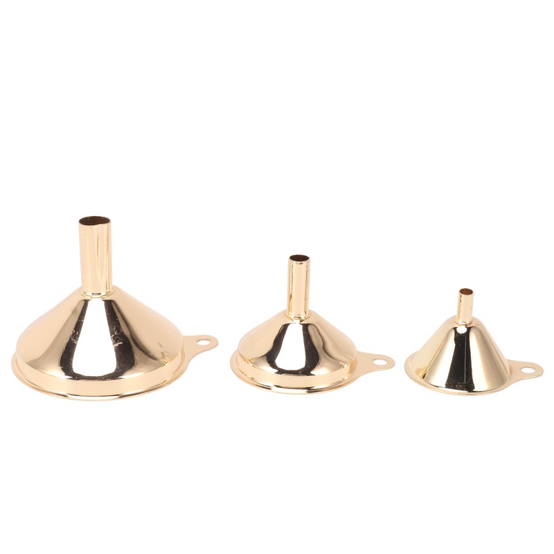 5 Pcs Funnel Set Stainless Steel Gold Plating Wide Mouth