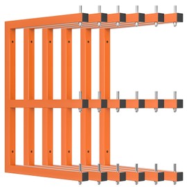 6 PACK Lumber Rack Wall-Mounted Lumber Storage Rack, Heavy Duty Wood Storage Racks With 9-Level System, 1980 LB Sturdy Garage Wood Organizer, Hanging Orange Lumber Metal Racks for Indoor & Outdoor