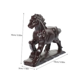 Alipis Wood Craft Horse Statue Horse Sculpture Ornament Simulation Animal Model