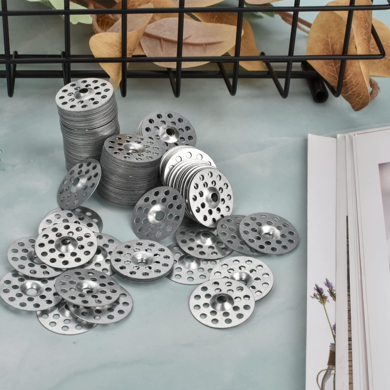 AccEncyc 1 Inch Plaster Washers 200 Pcs Plaster Buttons Metal