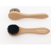 DELARA Two Small Wooden Handled Shoe applicator Brushes Made from