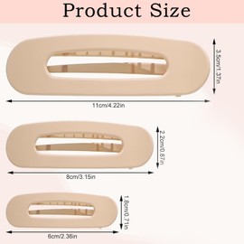 MOTIBACK 15PCS Frosted Hair Clip Set，5-Color Flat Hair Clips, 3 Sizes Neutral Color Flat Claw Clips，Great for Design Women and Girls Thin Hairstyles，Strong Grip Non-slip Hair Clips