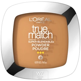 L'Oreal Paris True Match Super Blendable Oil Free Foundation Powder, W7 Medium Deep, 0.33 oz, Packaging May Vary