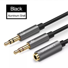 NA UGREEN Headphone Aluminum Braided Y Splitter 3.5mm Female to 2 Dual 3.5mm Male