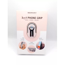 MERKURY 3 in 1  Phone Grip, Ring - Stand - Mount - 360° Rotation Anti-slip Clip
