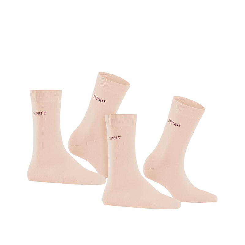 Esprit 2-Pack Women’s Plain Cotton Socks, Black/Grey, Many Other Colours,