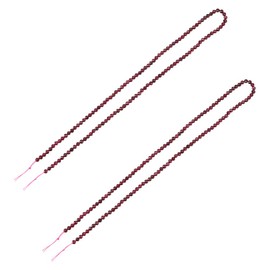 Hobbspring Approx. 218 Pieces Natural Garnet Beads 3mm Faceted Gemstone Beads Mini Gemstone Spacer Beads Red Loose Beads 2 Stands Small Bead Strands for Jewellery Making