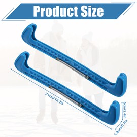 WUISOLQP Ice Skate Protector, Adjustable Spade Protection, Blade Protector for Ice Hockey Skates, Ice Skate Protectors, Protective Covers for Ice Hockey Figure Skating Blades (Blue)